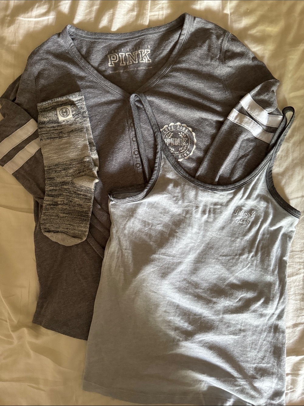 Victoria's Secret PINK Tank, Shirt and Socks Loungewear XS